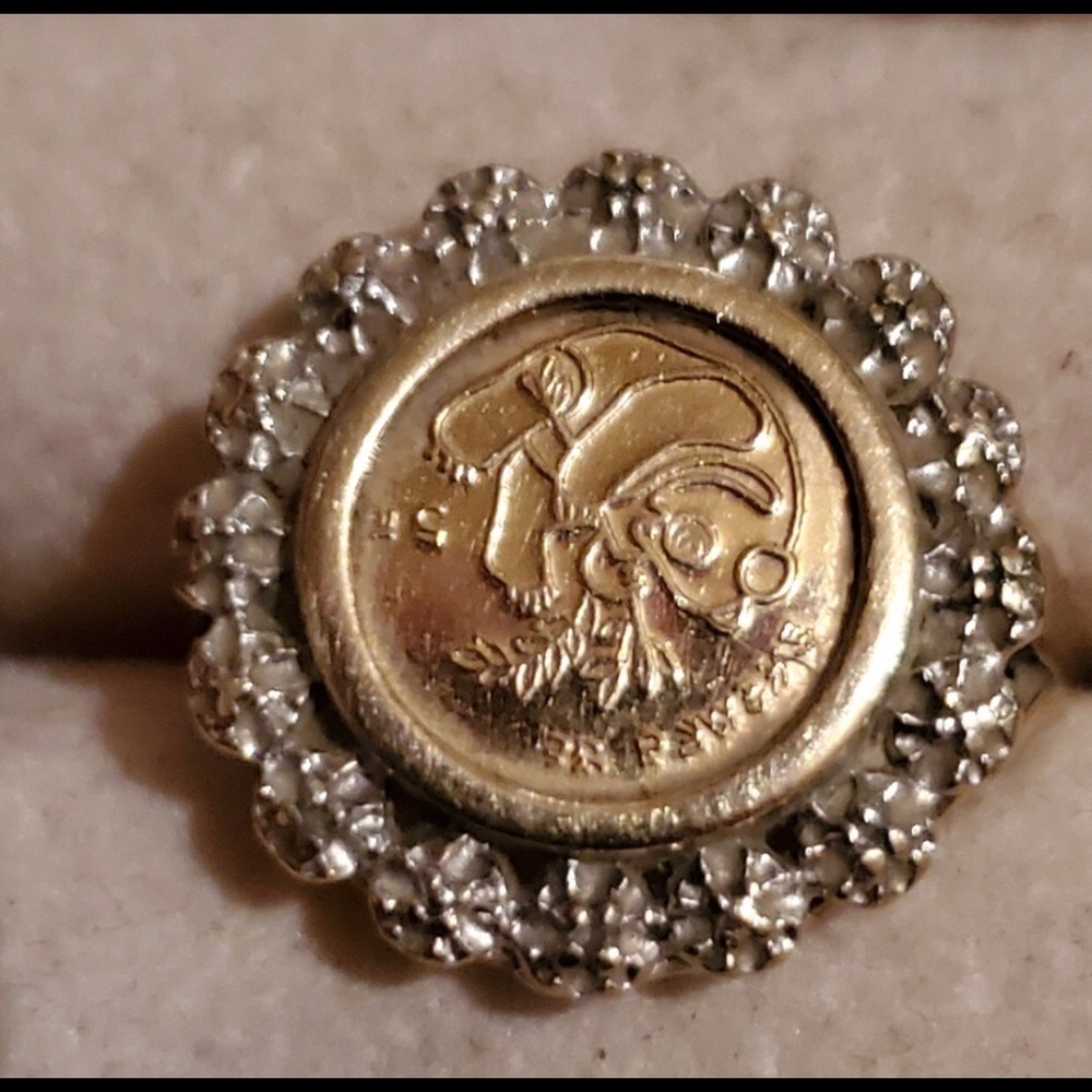 10kt gold coin ring